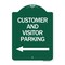Signmission Customer and Visitor Parking W/ Left Arrow, Green & White Aluminum Sign, 18" x 24", GW-1824-24216 A-DES-GW-1824-24216 - alternate 1